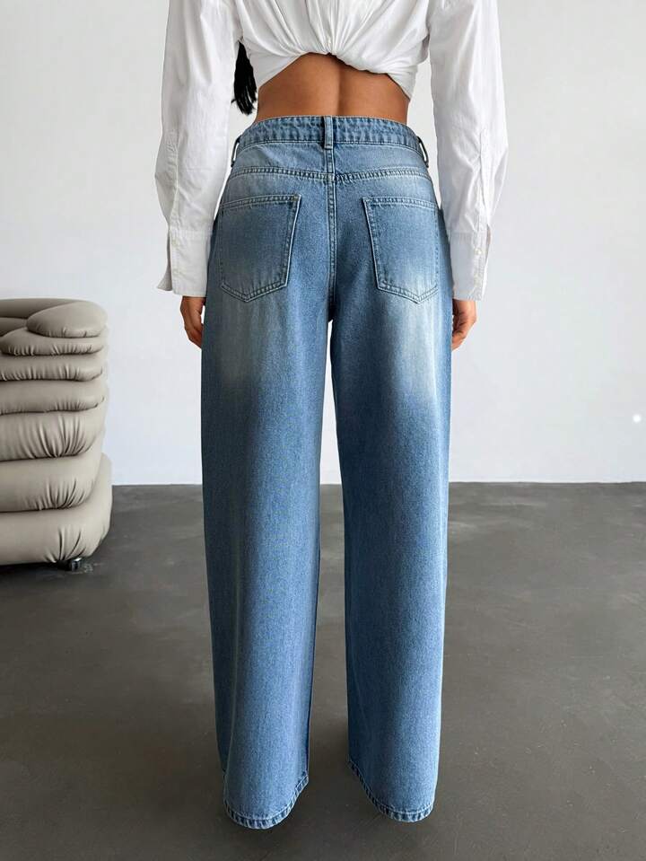Light Blue Part Wear Jeans For Women