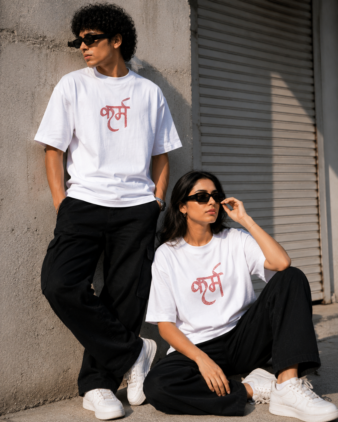 KARM Rhinestone Oversized Tee – White Edition