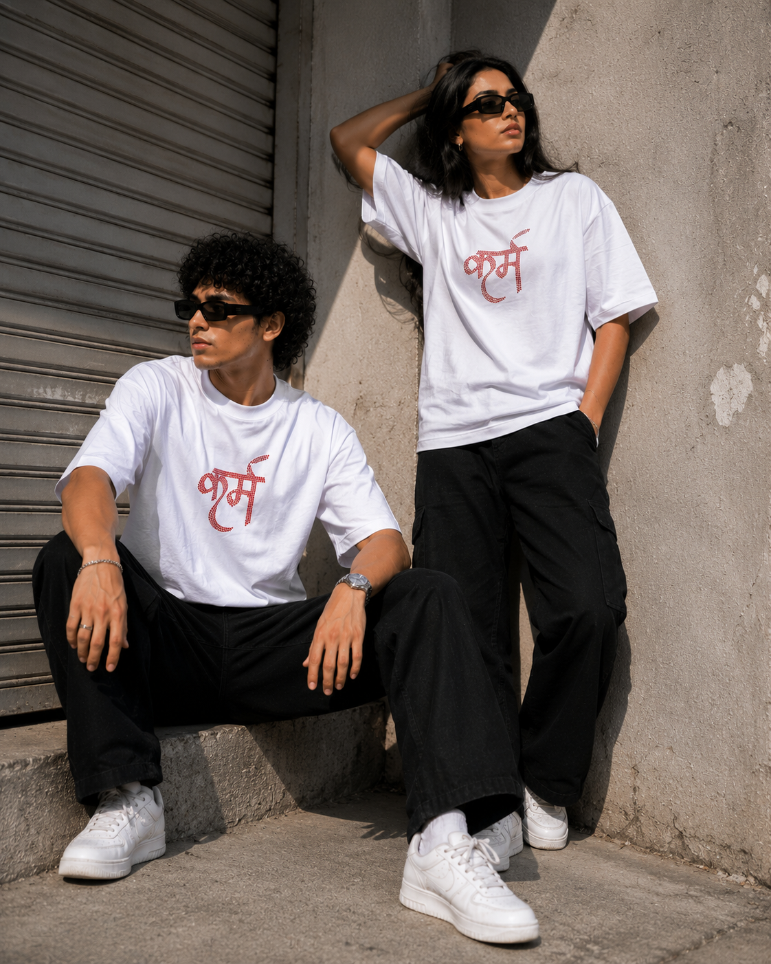 KARM Rhinestone Oversized Tee – White Edition