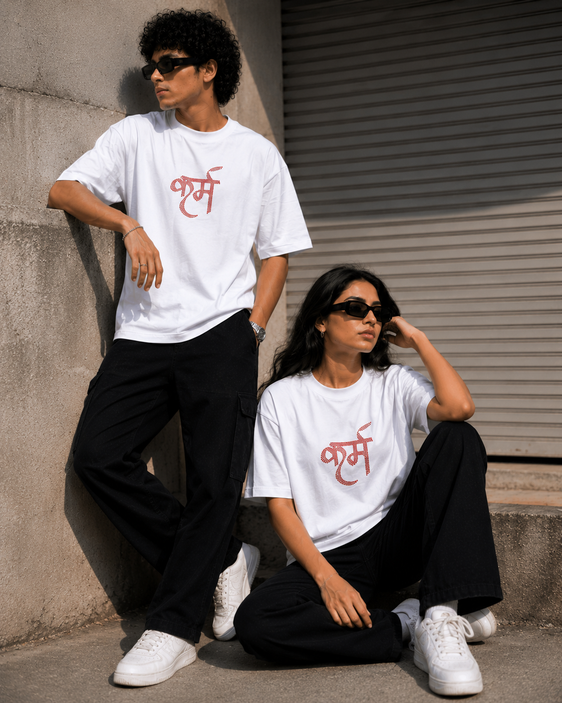 KARM Rhinestone Oversized Tee – White Edition