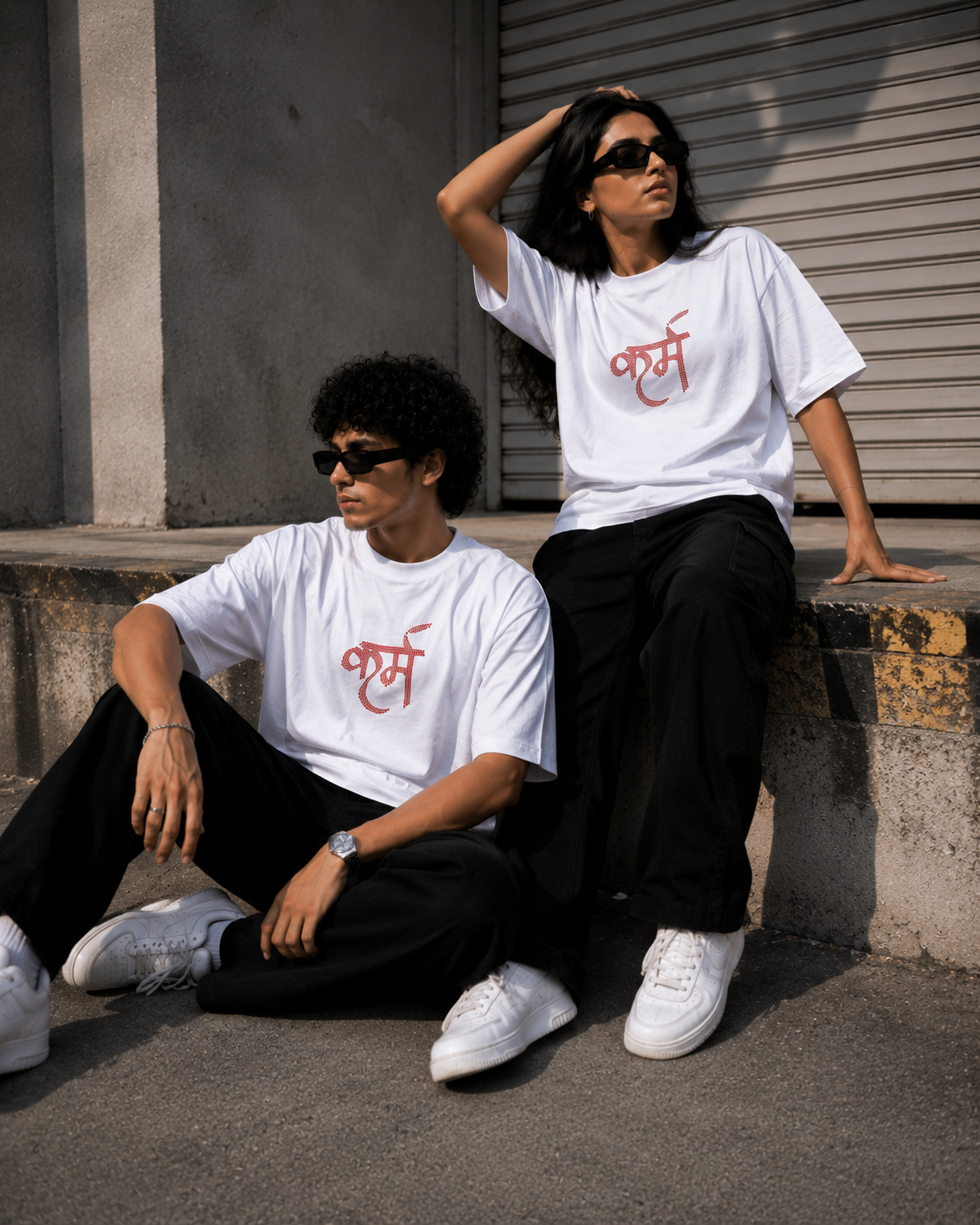 KARM Rhinestone Oversized Tee – White Edition